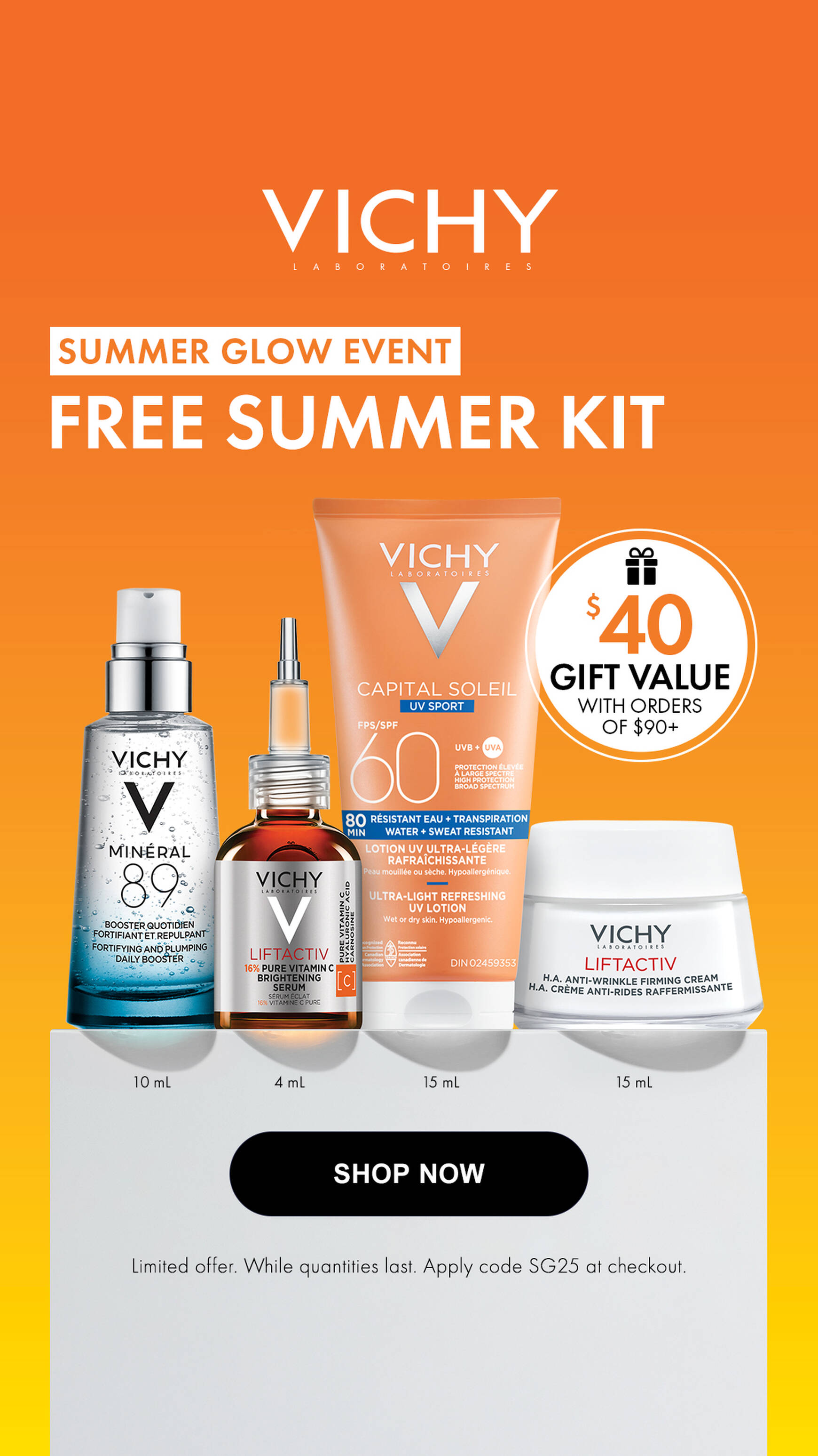 Free summer kit with orders of $90+