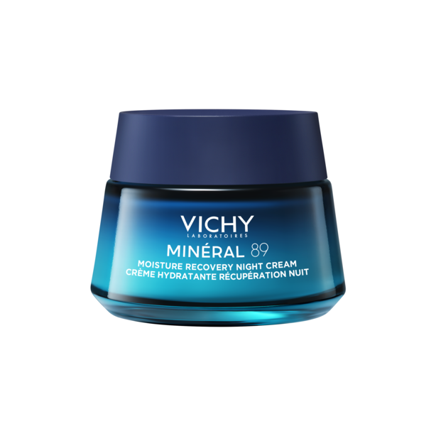 Vichy - Minéral 89 Crème Hydratante Récupération Nuit - Crème de nuit avec mélatonine pure, acide hyaluronique et niacin
