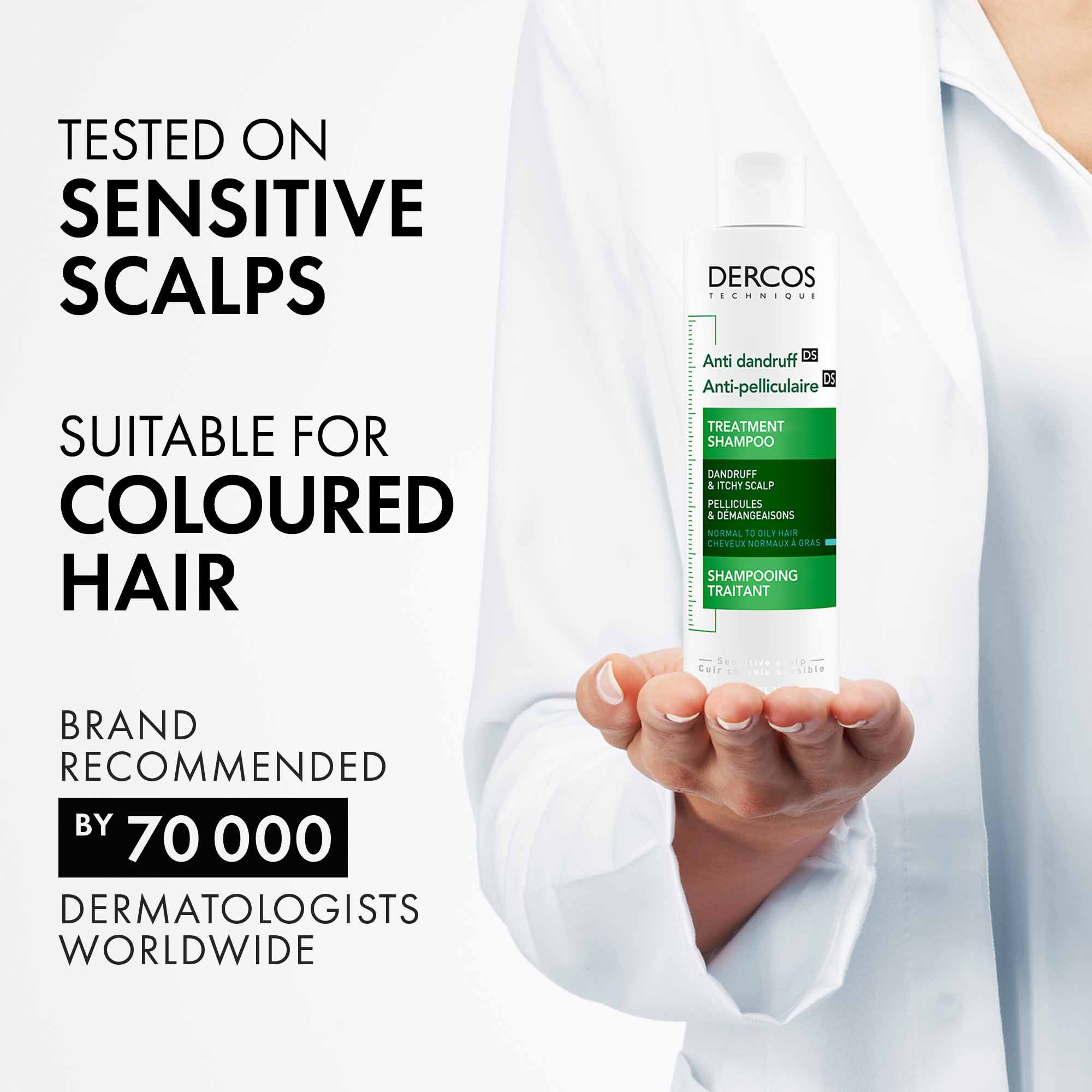 Dercos Anti-Dandruff Treatment Shampoo for Normal to Oily Hair