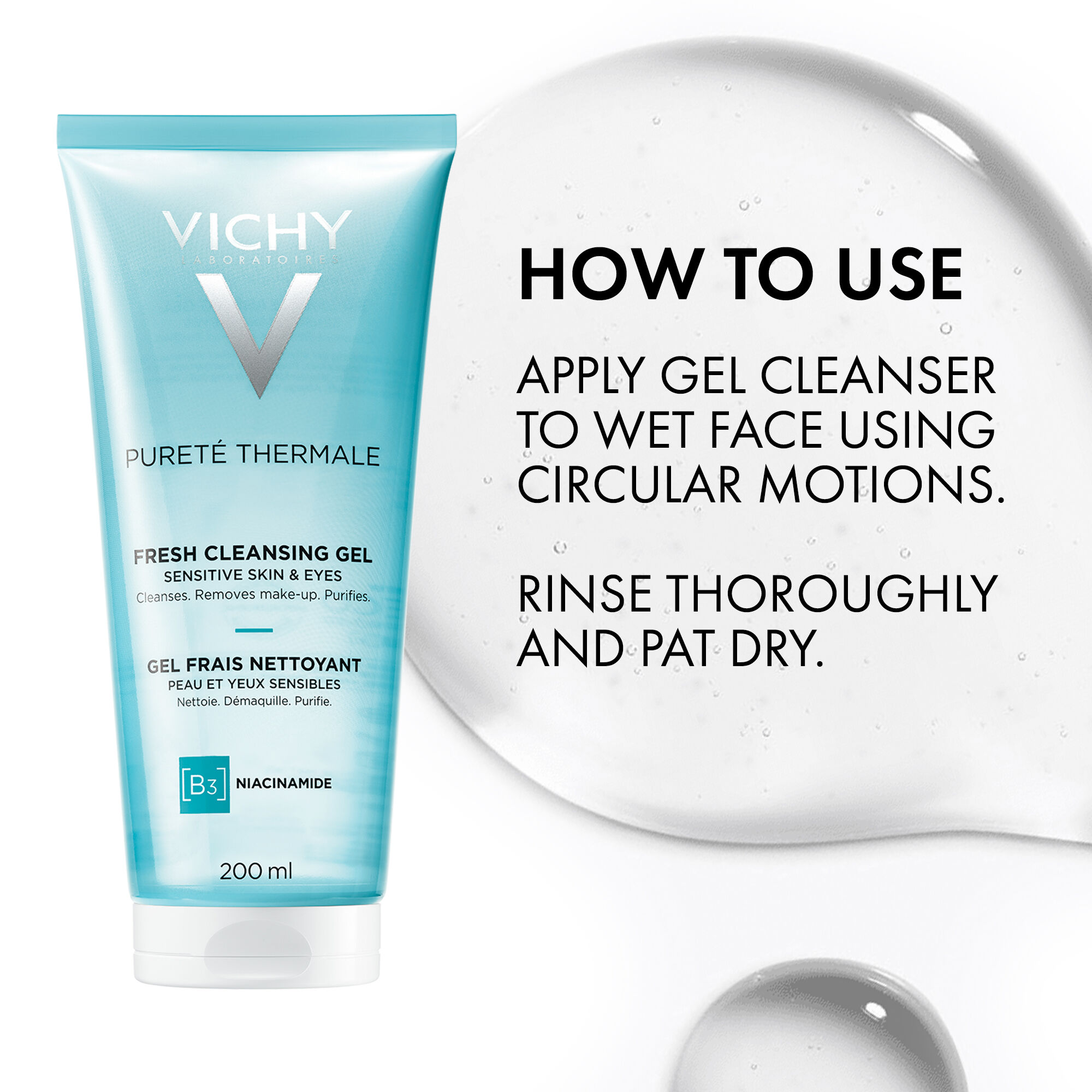 how to use purete thermale cleanser 200ml