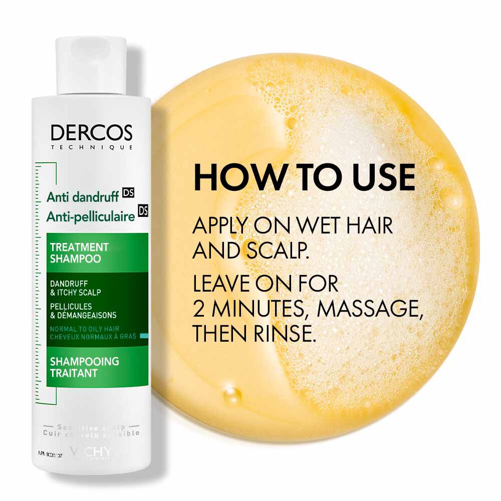 Dercos Anti-Dandruff Treatment Shampoo for Normal to Oily Hair