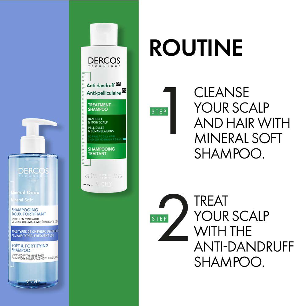 Dercos Anti-Dandruff Treatment Shampoo for Normal to Oily Hair