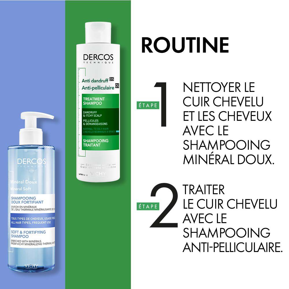DERCOS SHAMPOOING ANTIPELLICULAIRE CHEVEUX NORMAUX A GRAS