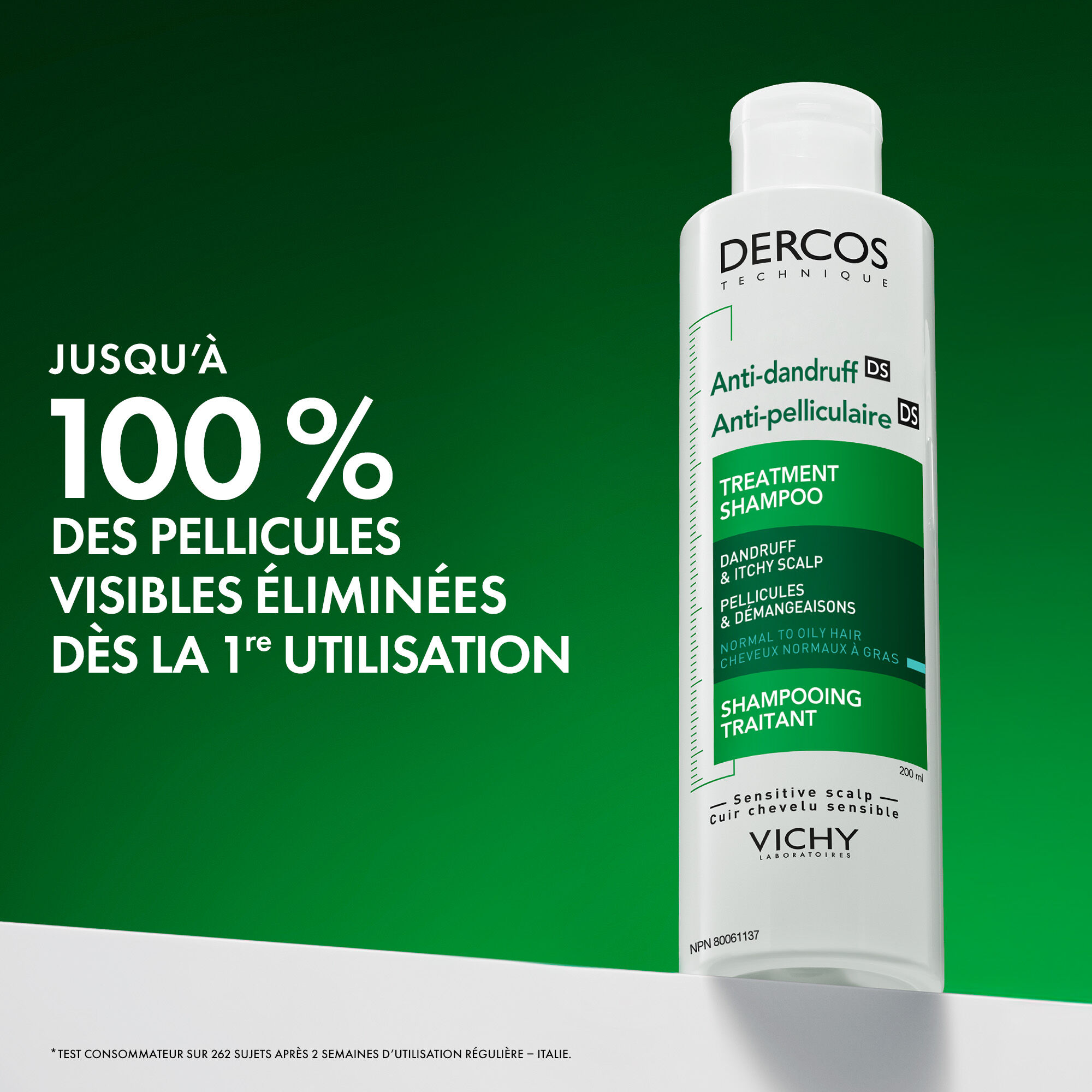 DERCOS SHAMPOOING ANTIPELLICULAIRE CHEVEUX NORMAUX A GRAS
