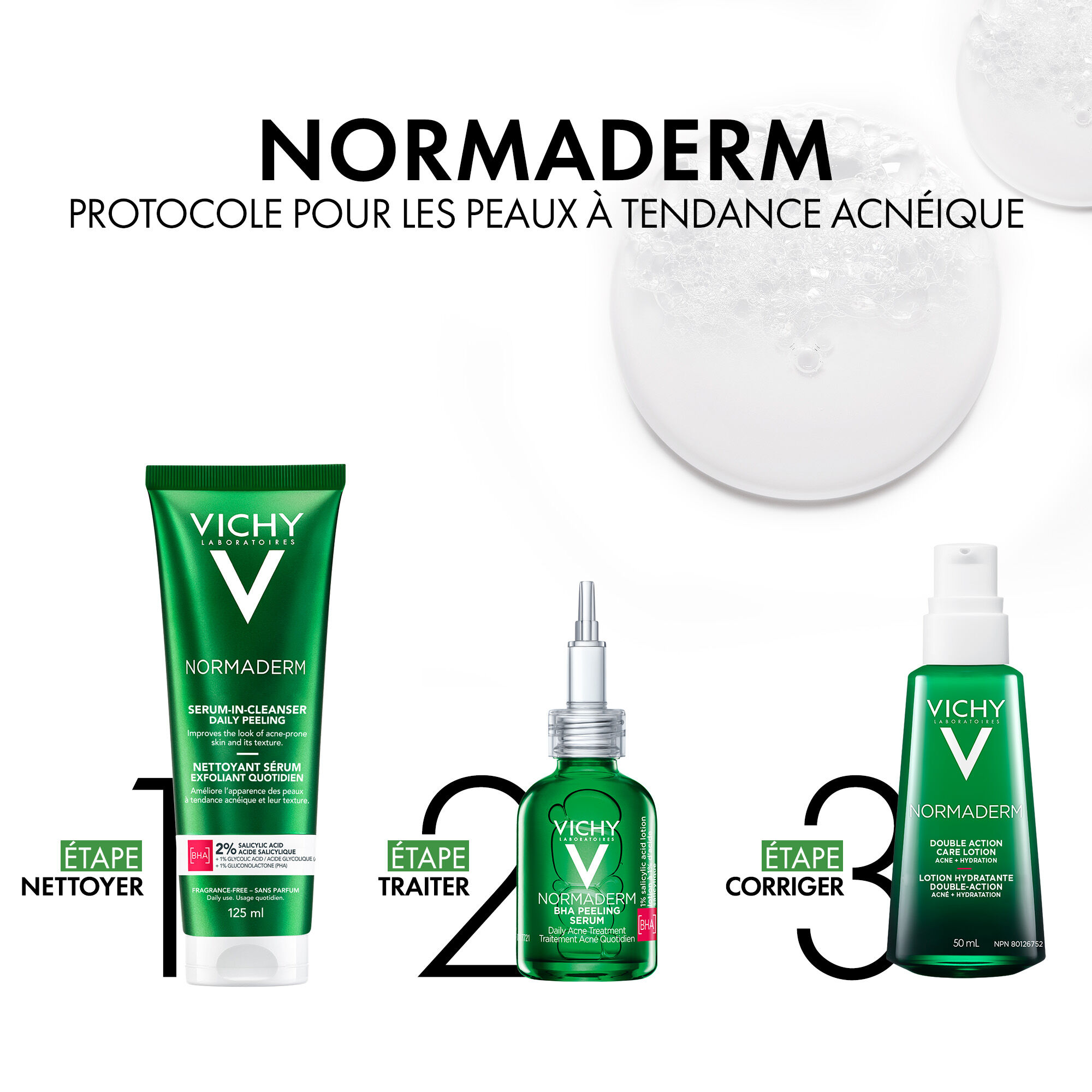 Nettoyant Normaderm serum exfoliant quotidien