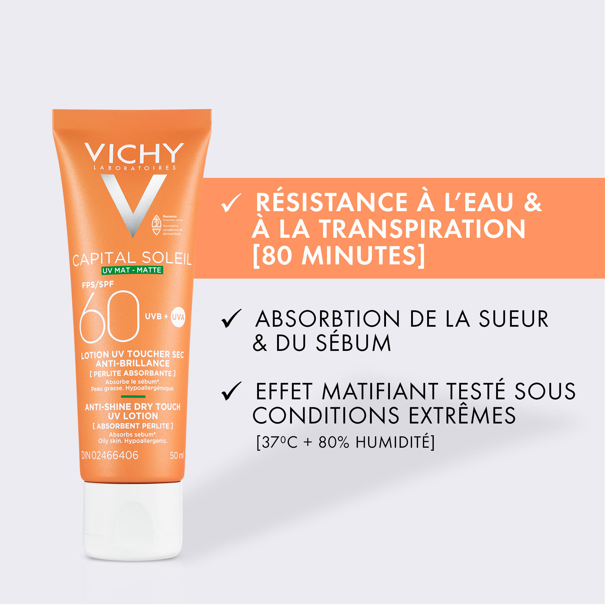 Lotion UV toucher sec anti-brillance FPS 60 Capital Soleil