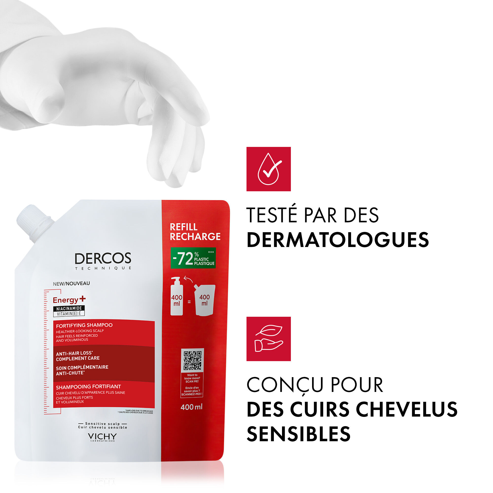 ECO-RECHARGE DERCOS SHAMPOOING FORTIFIANT ENERGY+