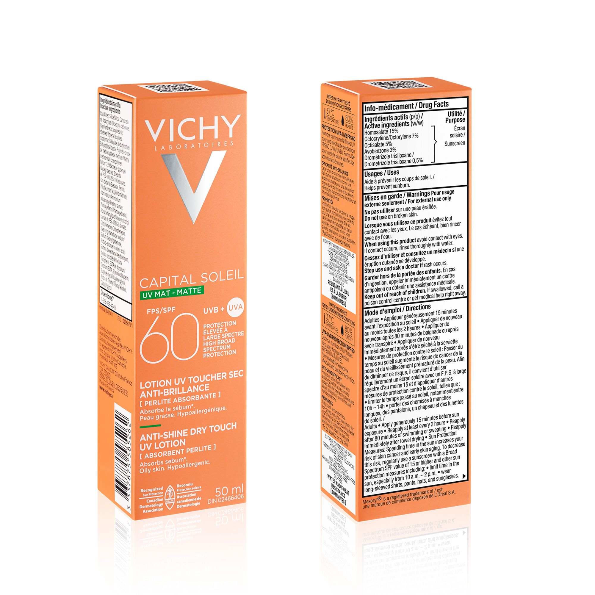 Lotion UV toucher sec anti-brillance FPS 60 Capital Soleil
