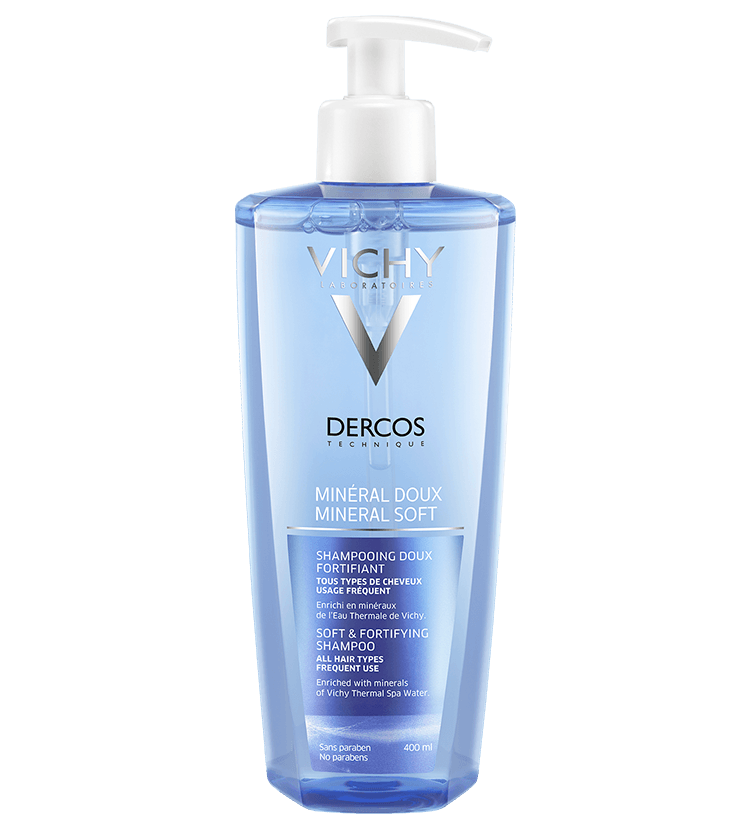 Dercos Mineral Soft Shampoo 400 ML. Enriched With Minerals Vichy